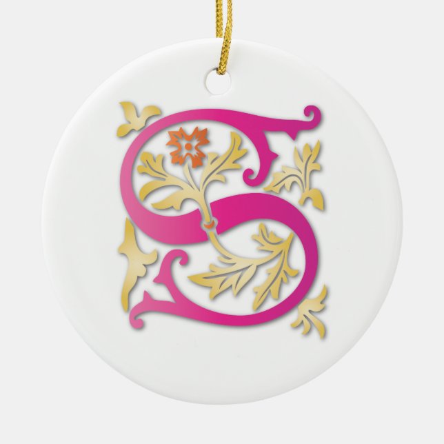 Letter S Monogramm Keramikornament (Vorne)