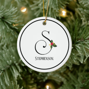 Letter S Monogramm und Name Weihnachten Keramik Ornament
