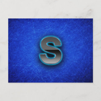 Letter S - Neon Blue Edition Postkarte