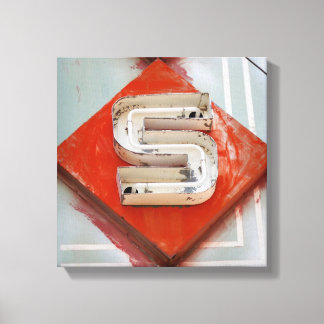 Letter S Neon Canvas Print Leinwanddruck