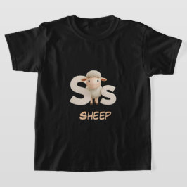 Letter S Sheep Educational Kids T-Shirt | Uppercas
