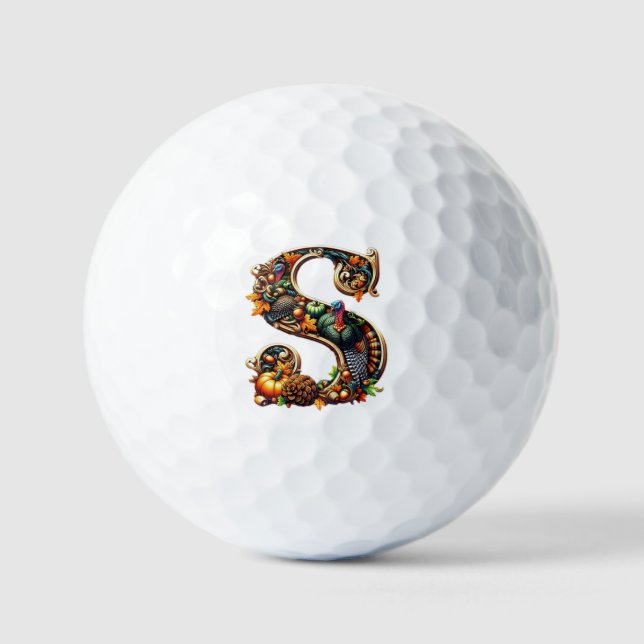 Letter S Thanksgiving turkey style gift  Golfball (Vorderseite)