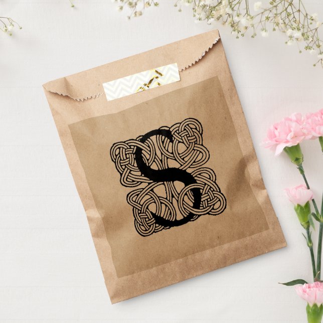 Letter S Vintag Celtic Knot Monogram Geschenktütchen (Versiegelt)