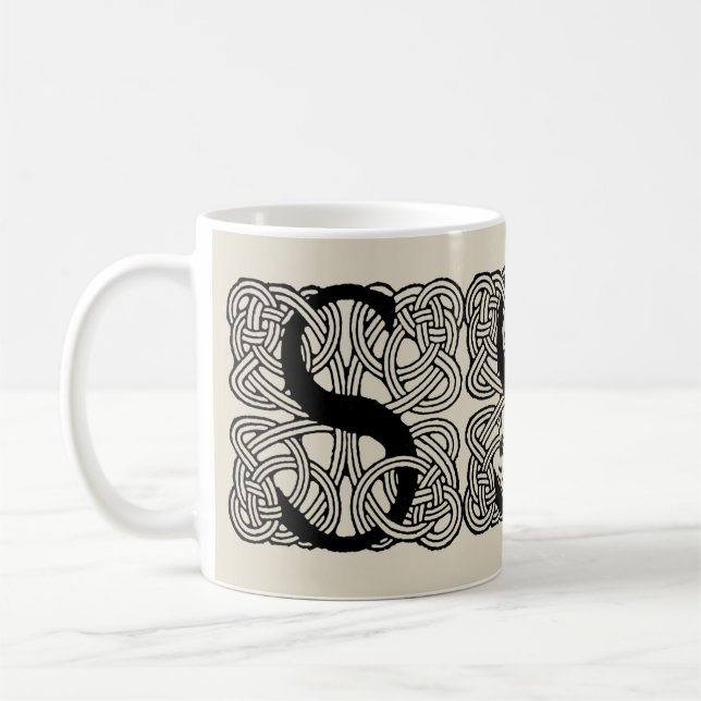 Letter S Vintag Celtic Knot Monogram Kaffeetasse (Links)