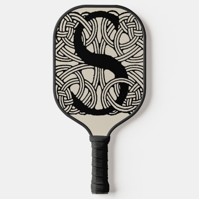 Letter S Vintag Celtic Knot Monogram Pickleball Schläger (Vorderseite)