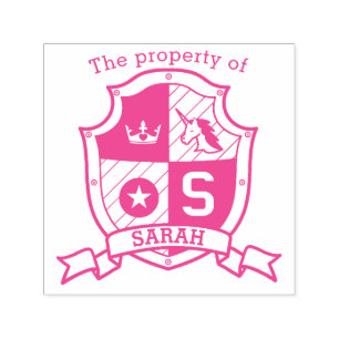 Letter S Wappen individuelle Name Einhorn Kinderbi Permastempel