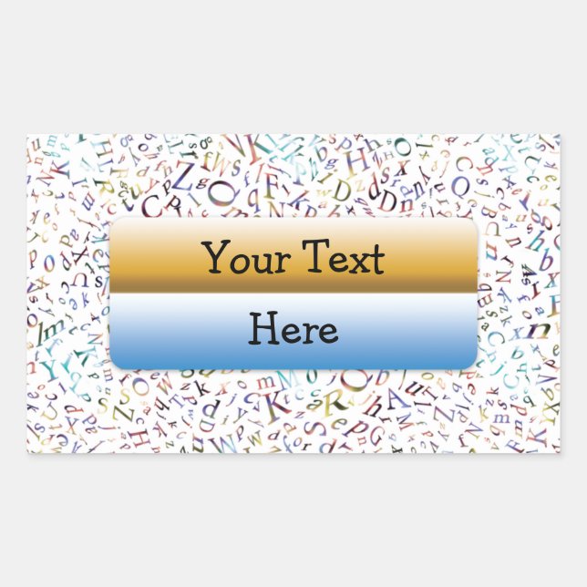 Letter Scramble Rechteckiger Aufkleber (Vorderseite)