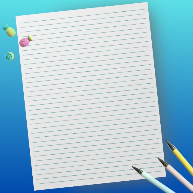 Letter Size 8,5" x 11" Aquamarin Lines Uni Notizblock (Von Creator hochgeladen)