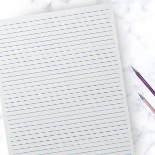 Letter Size 8,5" x 11" Blue Lines Uni Ruled Notizblock