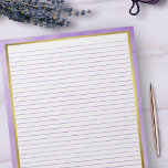 Letter Size 8,5" x 11" Lila Lines Uni Notizblock<br><div class="desc">Standardformatseiten - 8, 5" x 11" mit Lila Uni für jede Seite zum einfachen Schreiben - Ein einseitiges Notebook mit Goldrahmen</div>