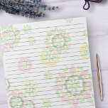 Letter Size 8,5 x 11 Ruled Retro Rosa Floral Notizblock<br><div class="desc">Standardformatseiten - 8, 5" x 11" mit schwarzen Unis,  gerollte Linien auf jeder Seite für einfaches Schreiben - Ein beidseitig bedrucktes Notebook mit minimalistischem Retro-Floral mit rosa,  gelb gelbem Hintergrund.</div>