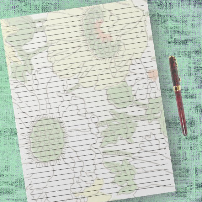 Letter Size 8,5" x 11" Uni Gelbe Blume Notizblock (Von Creator hochgeladen)