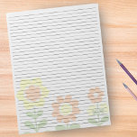 Letter Size 8,5" x 11" Uni Ruled Retro Orange Notizblock<br><div class="desc">Standardformatseiten - 8, 5" x 11" mit schwarzen Unis,  gerollte Linien auf jeder Seite für einfaches Schreiben - Ein beidseitig bedrucktes Notebook mit minimalistischem Hintergrund Retro Orange und Gelb Blume.</div>