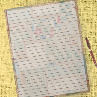 Letter Size 8.5 x 11 Wide Rule Vintag Retro Bold Notizblock