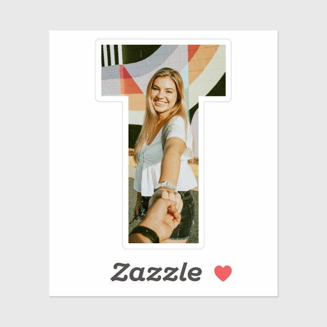 Letter T Alphabet & Photo Custom-Cut Vinyl Sticker (Von Creator hochgeladen)