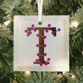 Letter T dekorative erste auf Ornament Aus Glas