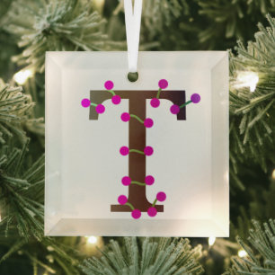 Letter T dekorative erste auf Ornament Aus Glas