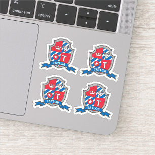 Letter T individuelle Name Samuel Wolf Hundeschrit Aufkleber