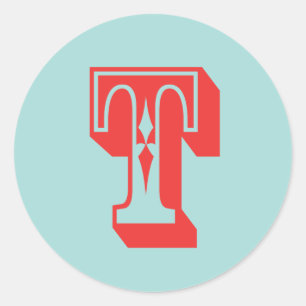 Letter-T-Karneval-Monogramm-Anfangsvorzug Runder Aufkleber