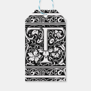 Letter T Mittelalterliches Monogramm Art Nouveau Geschenkanhänger