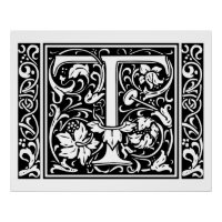 Letter T Mittelalterliches Monogramm Art Nouveau