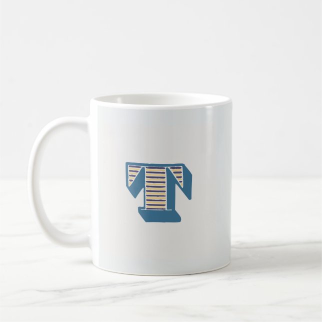 Letter "T" Monogram Kaffeetasse (Links)