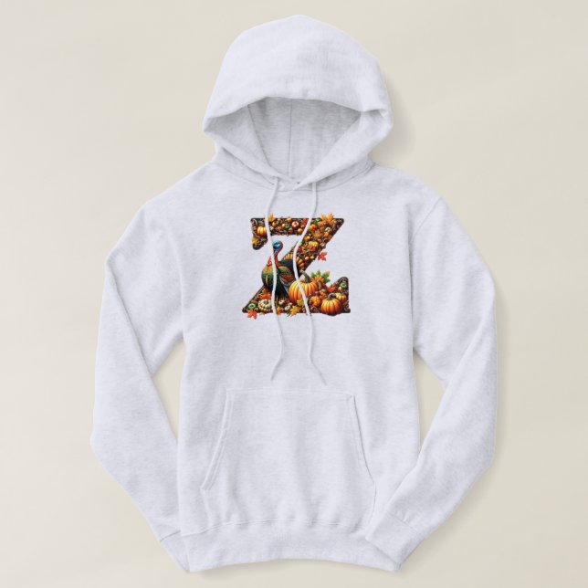 Letter Thanksgiving turkey style  Hoodie (Design vorne)