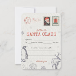 🎅Letter to Santa | Printable Christmas Wish List Einladung