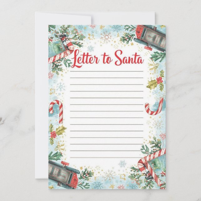 Letter to Santa Template for Boys | North Pole Einladung (Vorderseite)