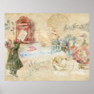 "Letter to Santa" Weihnachtsgebäck Poster