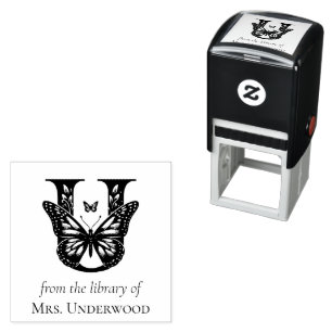 Letter U Butterfly Monogramm aus der Bibliothek Permastempel