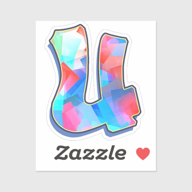 Letter U -  Color Mix Aufkleber (Blatt)