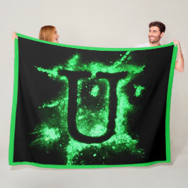 Letter U Green Hauptstadt Alphabet Fleecedecke