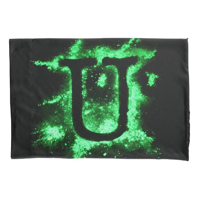 Letter U Green Hauptstadt Alphabet Kissenbezug (Vorderseite)