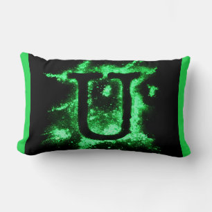 Letter U Green Hauptstadt Alphabet Lendenkissen