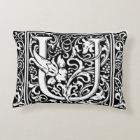 Letter U Medieval Monogram Art Nouveau