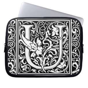 Letter U Medieval Monogram Art Nouveau Laptopschutzhülle
