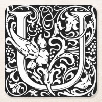 Letter U Medieval Monogram Art Nouveau
