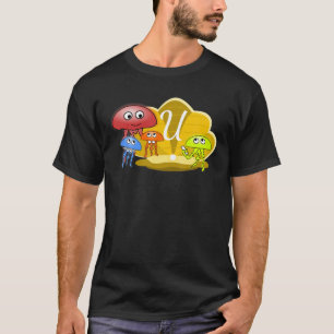 Letter U Monogram Jellyfish Erster Schultag T-Shirt