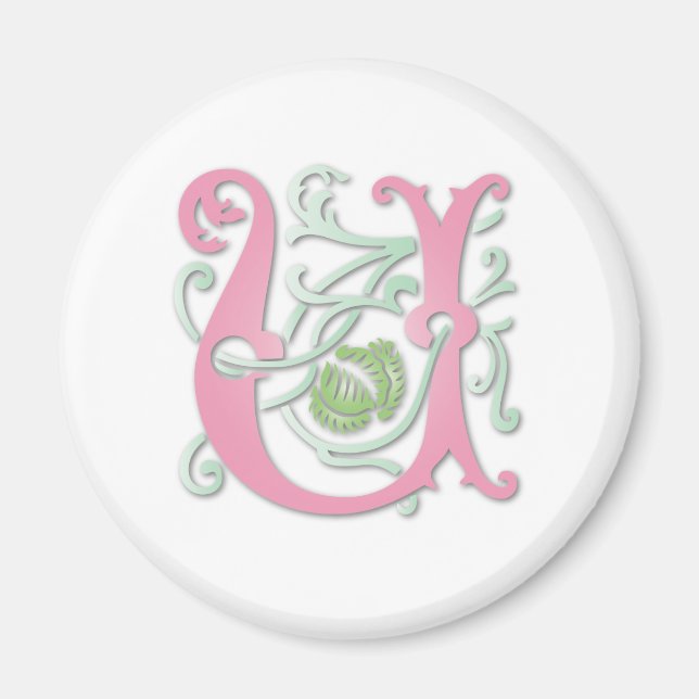 Letter U Monogram Magnet (Vorne)