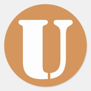 Letter U Peru Gold Stencil Alphabet von Janz Runder Aufkleber
