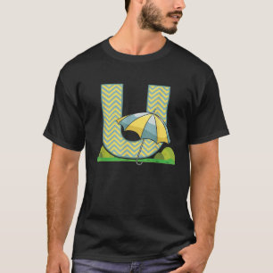 Letter U Umbrella Alphabet Nachname Vokal Initial T-Shirt