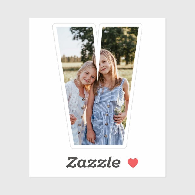 Letter V Alphabet & Photo Custom-Cut Vinyl Sticker (Von Creator hochgeladen)