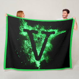 Letter V Green Hauptstadt Alphabet Fleecedecke