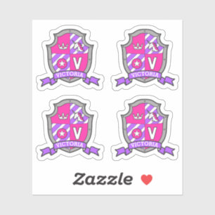 Letter V individuelle Name Victoria Adle Ritter Wa Aufkleber