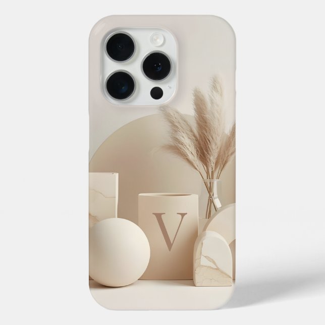 Letter V Minimal Monogram Phone Case – Aesthetic N (Rückseite)