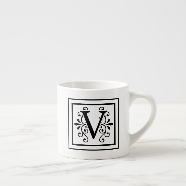 Letter V Monogram Espresso Tasse (Rechts)