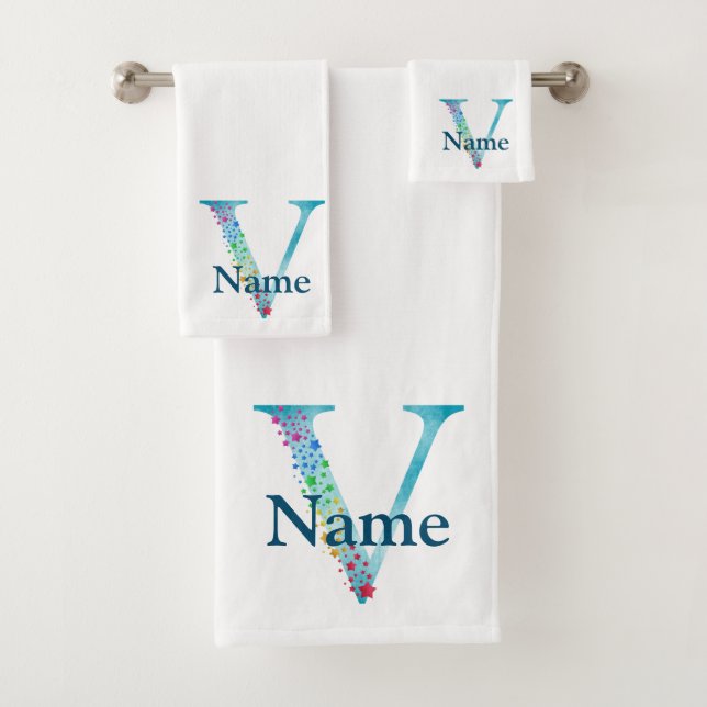 Letter V Monogram Initial Bath Gift Set (Insitu)