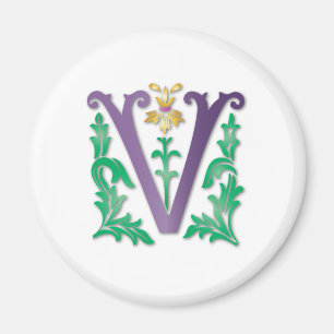 Letter V Monogram Magnet