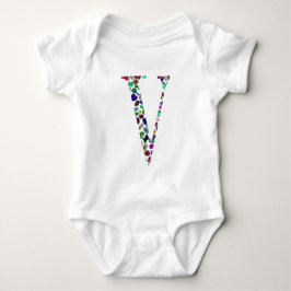 Letter V Monogramm Baby Strampler